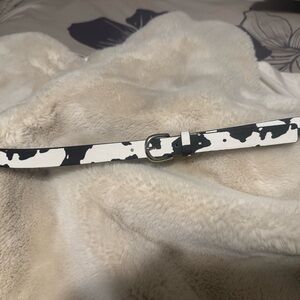 Black and White Cow Print Belt
